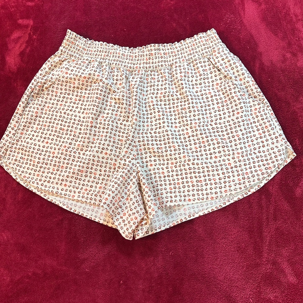 Toad&Co Sunkissed Pull-On Short II Floral Elastic Waist Recycled Shorts Small